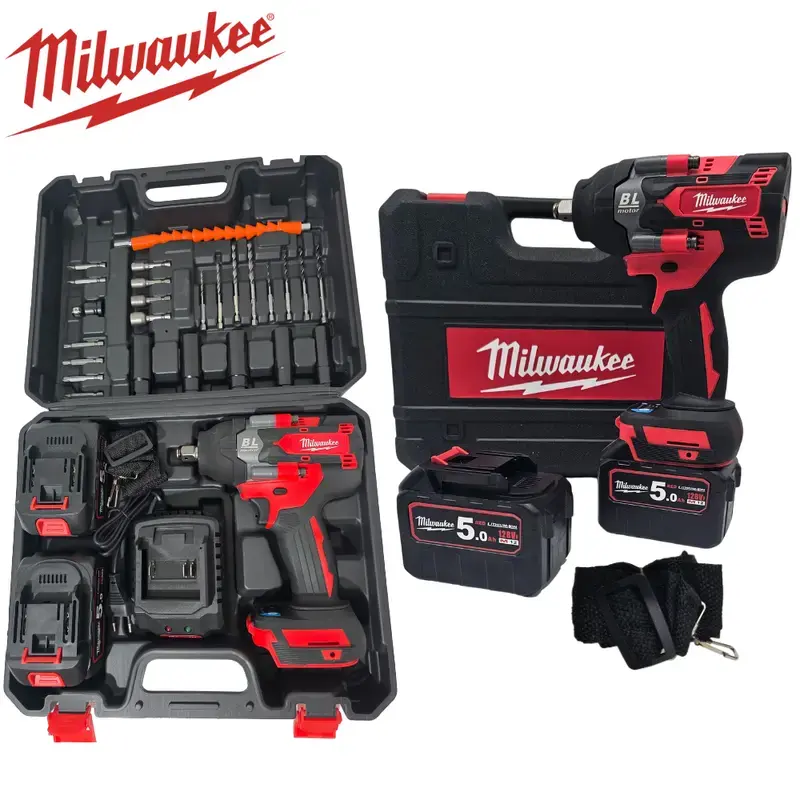 CLE A CHOC 128 V MILWAUKEE AVEC 2 BATTERIES 5 AH 580N.M SH16-2