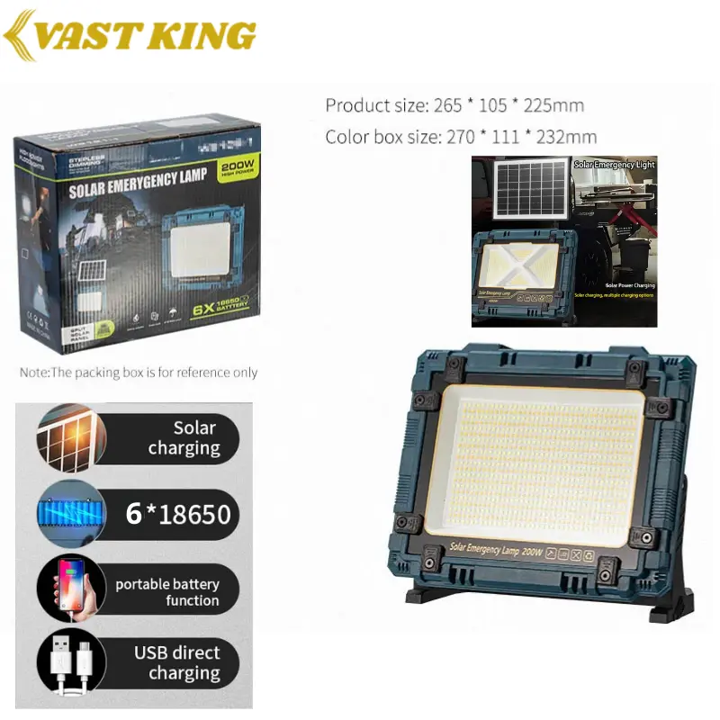 PROJECTEUR SOLAIRE 200W VAST KING MMT8-1 