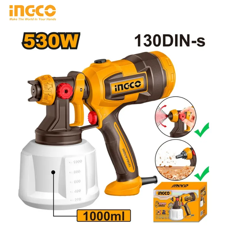 INGCO ELECTRIC SPRAY GUN 530W 1000ML CONTAINER SPG4506