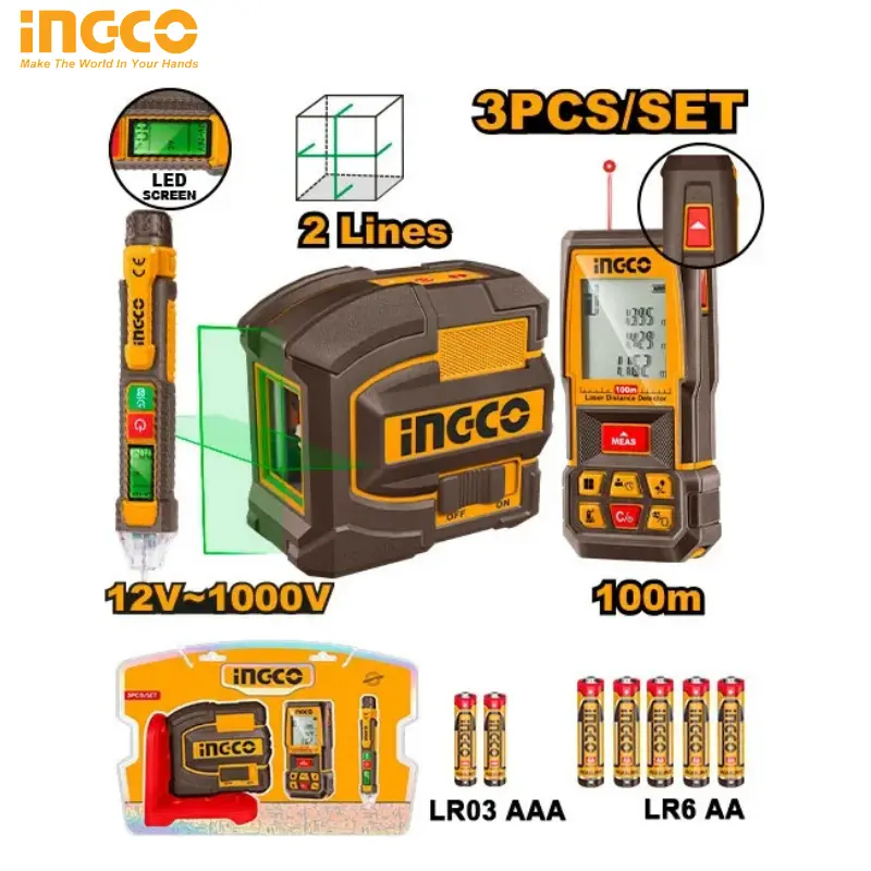 KIT D'INSTRUMENTS 3 PIÈCES INGCO COS250908