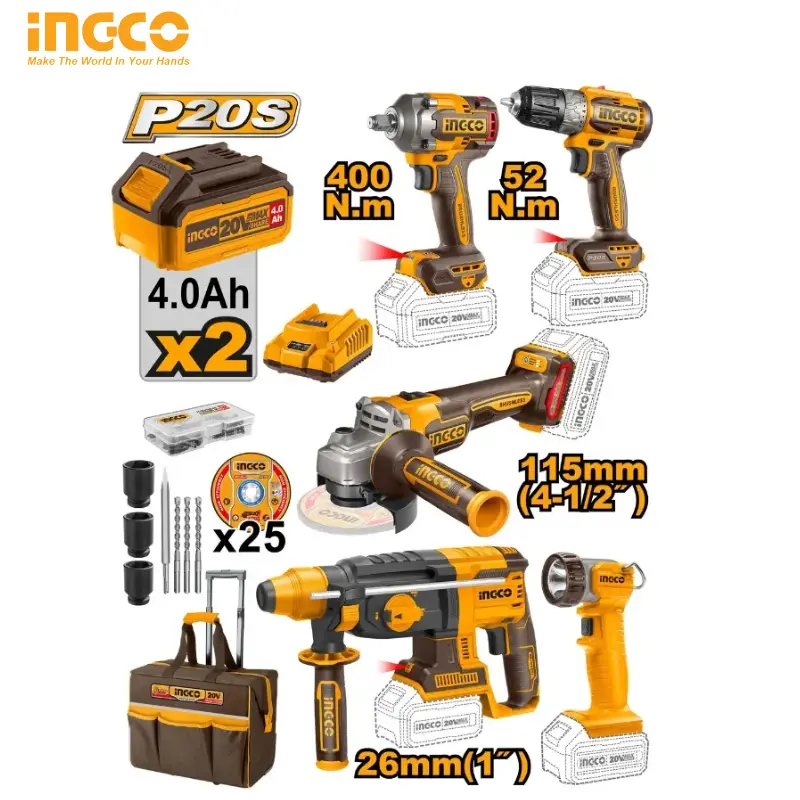 PACK 5PCS 20V BRUSHLESS INGCO CKLI2058