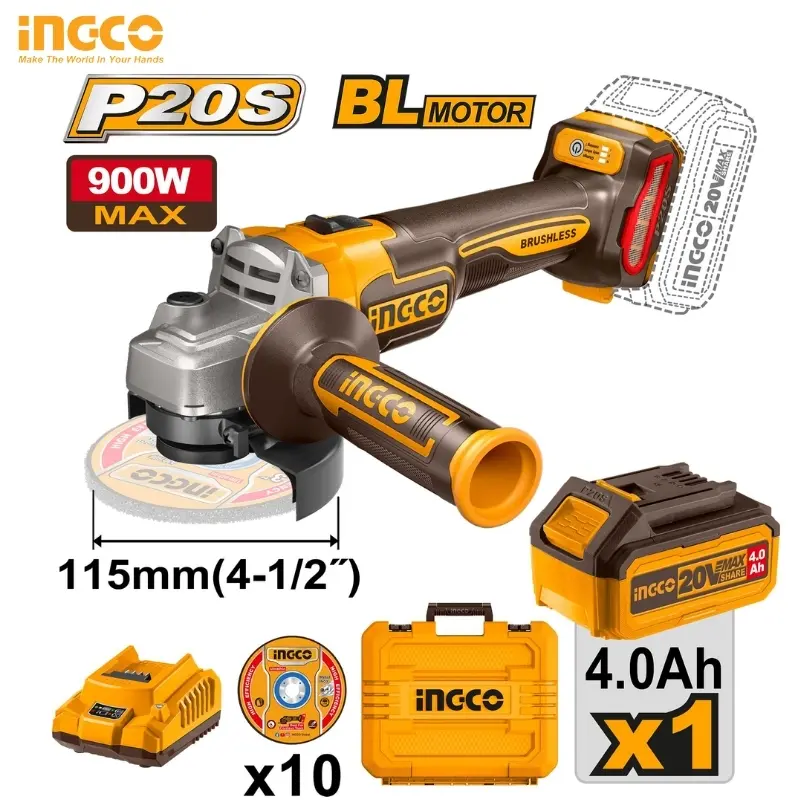 MEULE A DISQUE 20V 4.0AH BRUSHLESS INGCO CAGLI211541