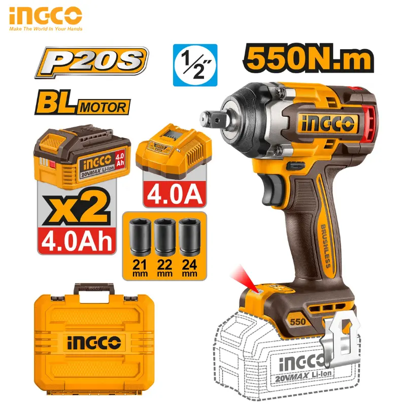CLÉ À CHOC SANS FIL 550N.M INGCO CIWLI2055