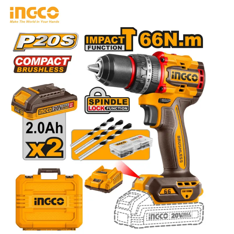 VISSEUSE INGCO 20V 2-BATTERIE 66N.M  CDLI20668