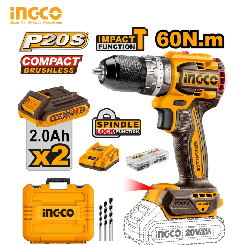 VISSEUSE 20V BRUSHLESS 60N.M INGCO CDLI20602