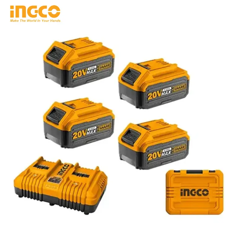 PACK 4PCS BATTERIE 4.0AH + CHARGEUR INGCO FBCLI20244 