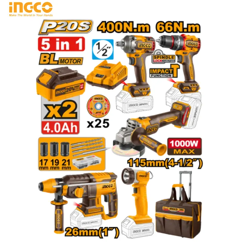 KIT 5 PIÈCES INGCO CKLI2059